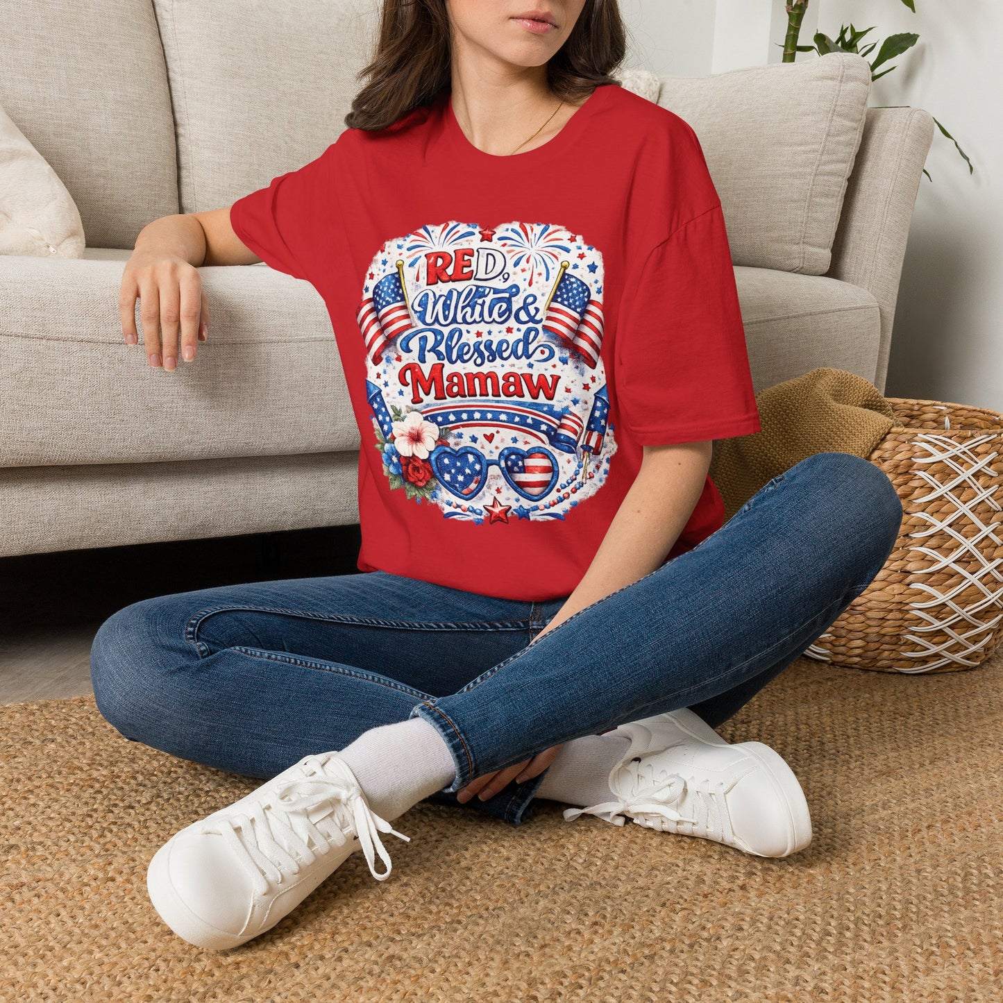 Red, White & Blessed Mamaw T-Shirt — Patriotic Grandma Tee