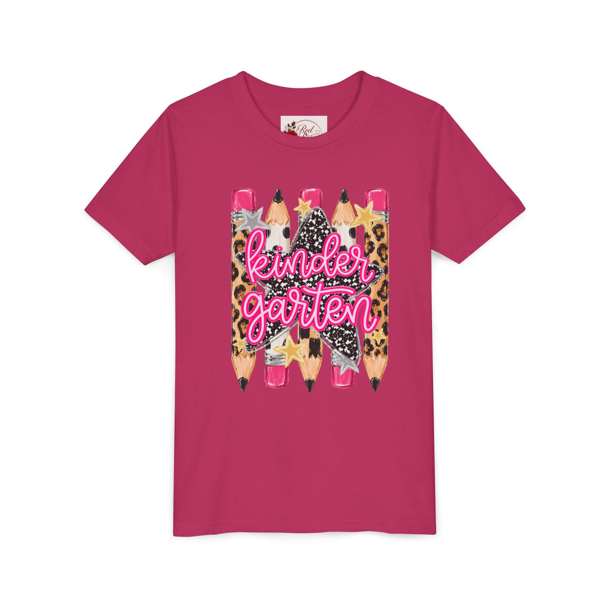 Kindergarten Leopard Pencil Youth T-Shirt