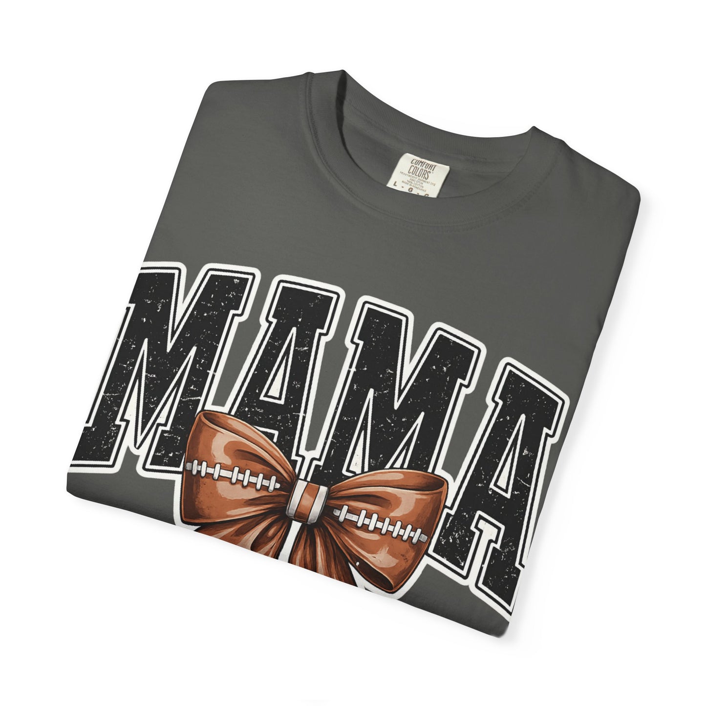 Mama Football Bow T-Shirt — Cute Mom Tailgate Tee for Game Day