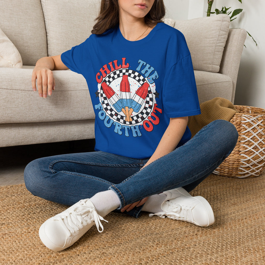Chill the Fourth Out T‑Shirt — Retro Patriotic Firecracker Graphic Tee