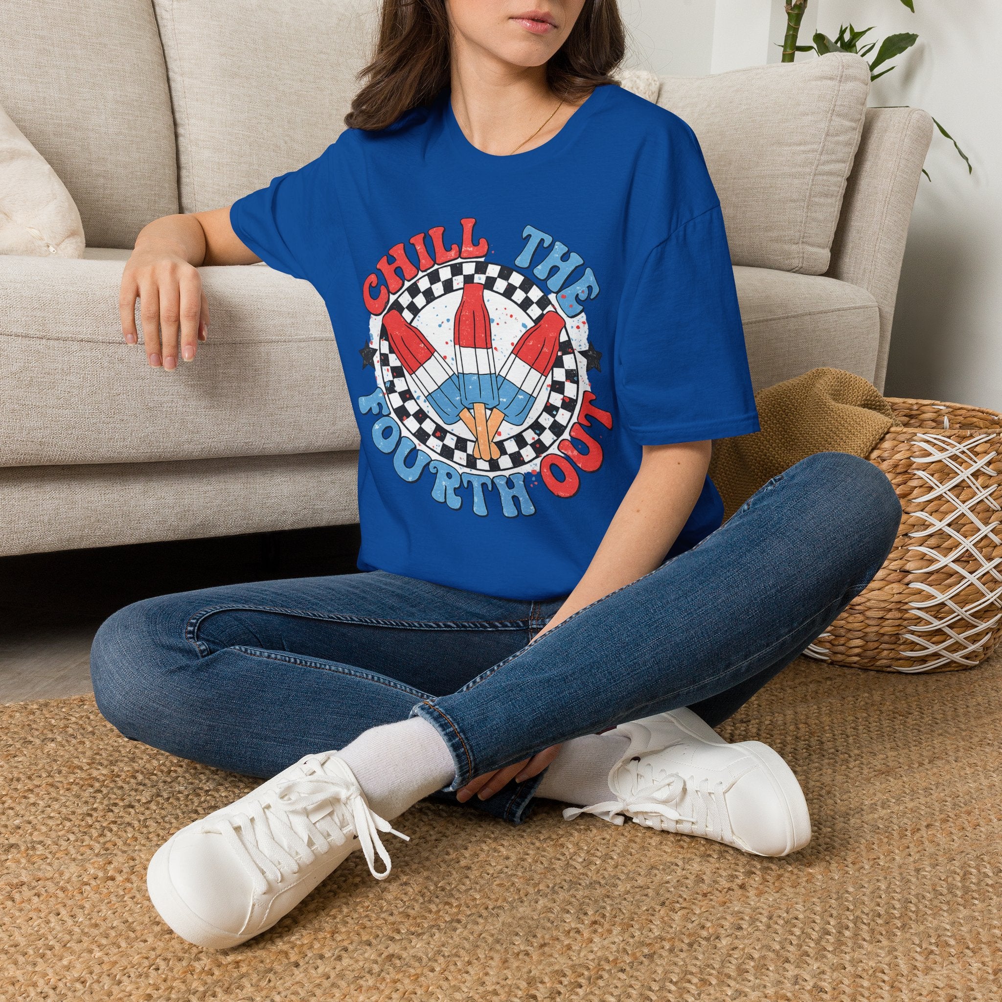 Chill the Fourth Out T‑Shirt — Retro Patriotic Firecracker Graphic Tee