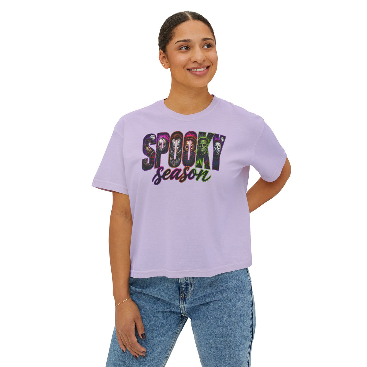 Spooky Season Boxy Tee – Halloween Graphic Women's Shirt