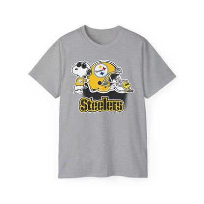 Steelers Snoopy Football Tee — Vintage Peanuts Helmet Tee