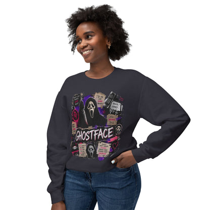 Ghostface Crewneck Sweatshirt – Halloween Horror Mask Graphic