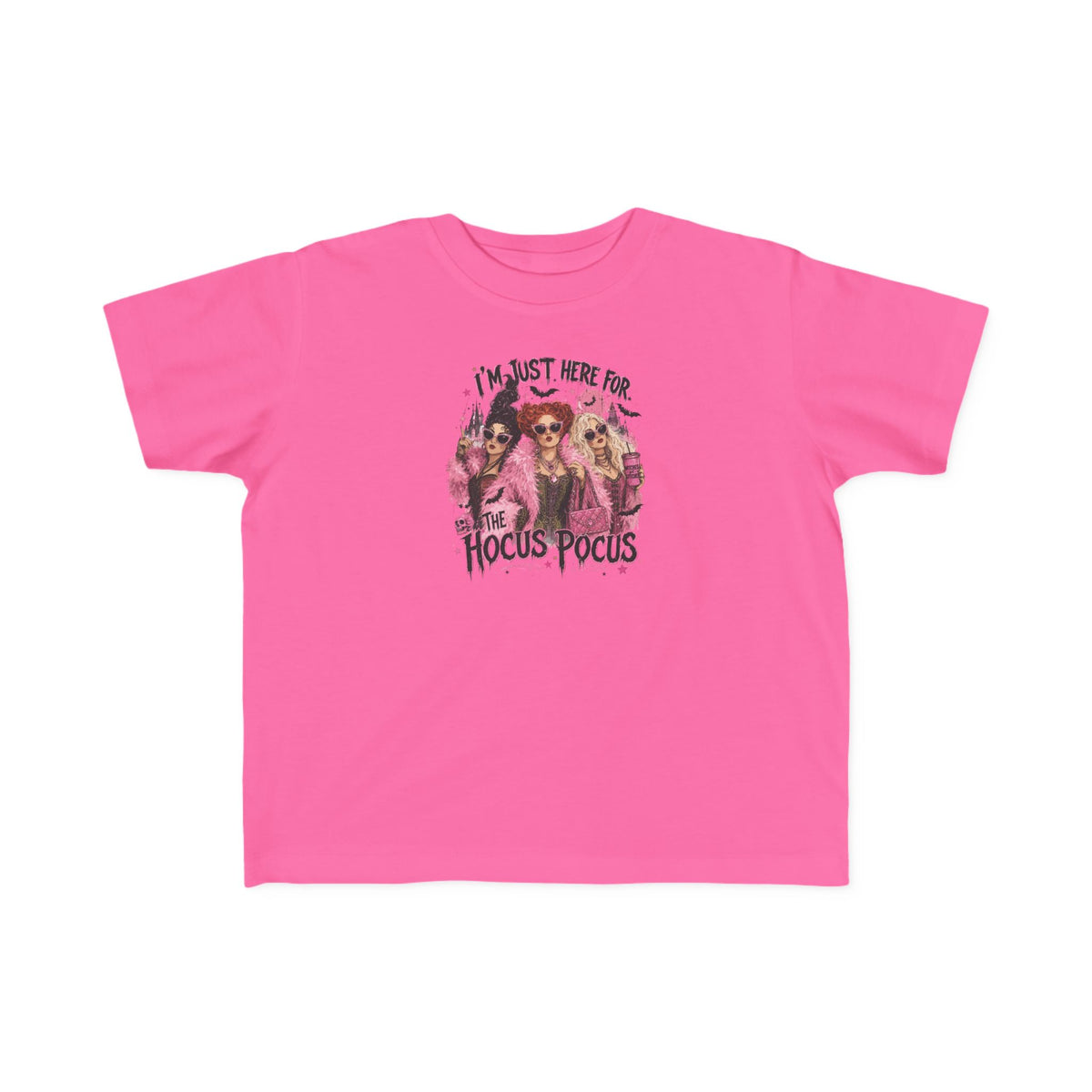 Toddler Tee - "I'm Just Here for the Hocus Pocus" Halloween Witch Shirt