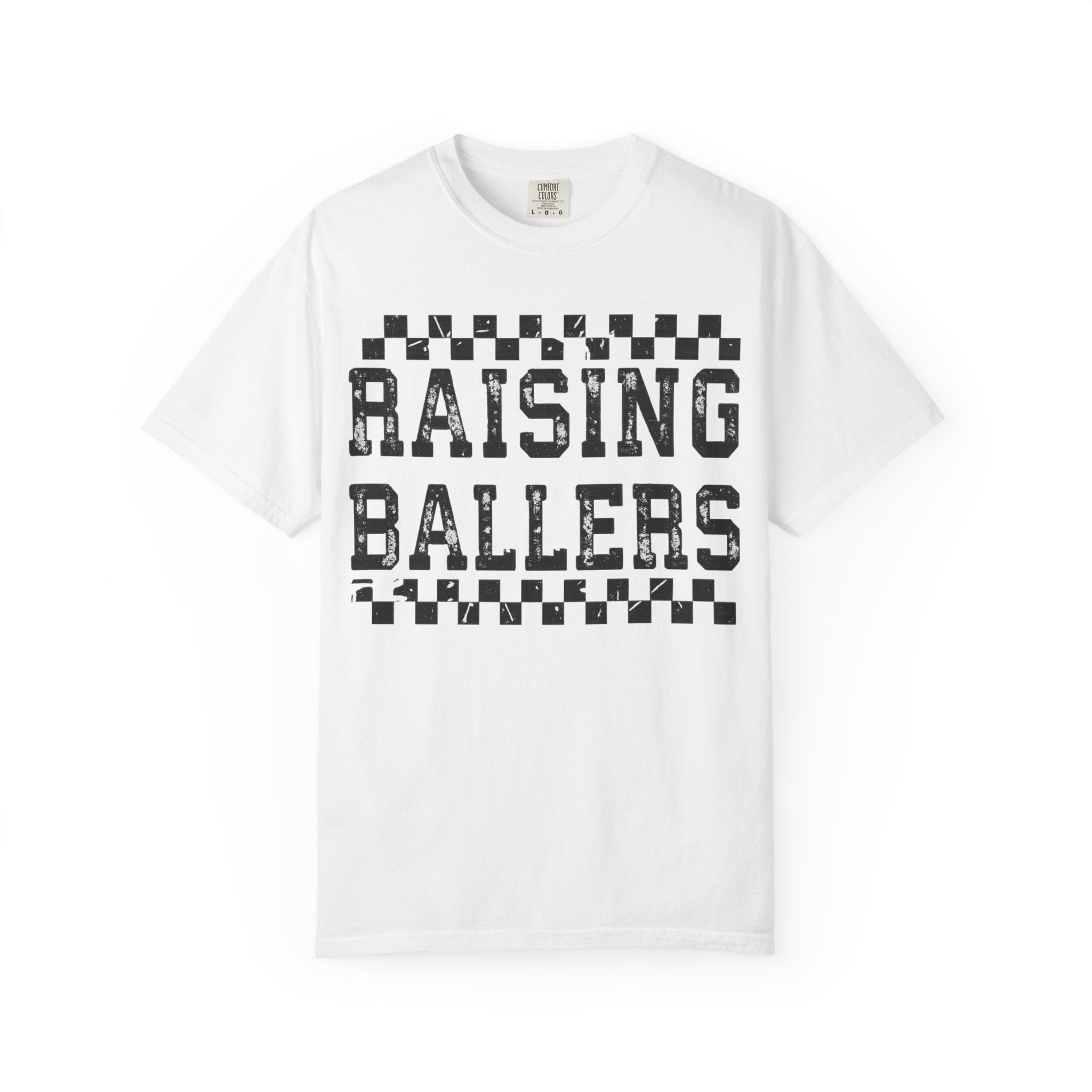 Raising Ballers T-Shirt — Vintage Checkerboard Kids Basketball Parent Tee