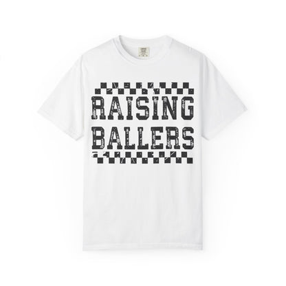 Raising Ballers T-Shirt — Vintage Checkerboard Kids Basketball Parent Tee
