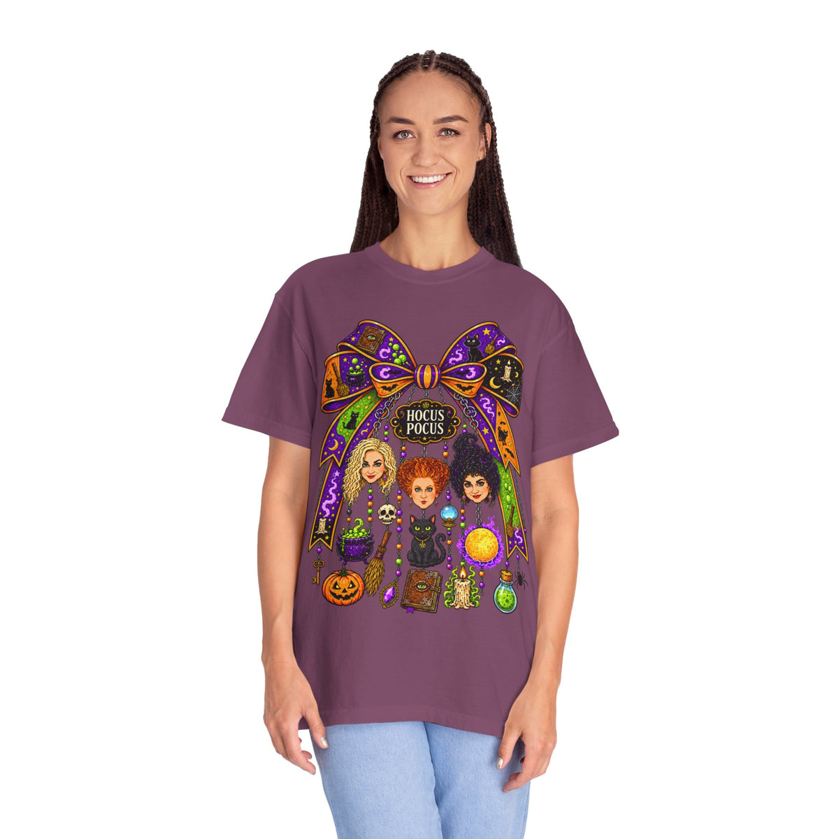 Hocus Pocus Witch Sisters T-Shirt — Halloween Bow Graphic Tee