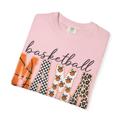 Basketball Mama T-Shirt — Leopard & Orange Pattern Mom Tee