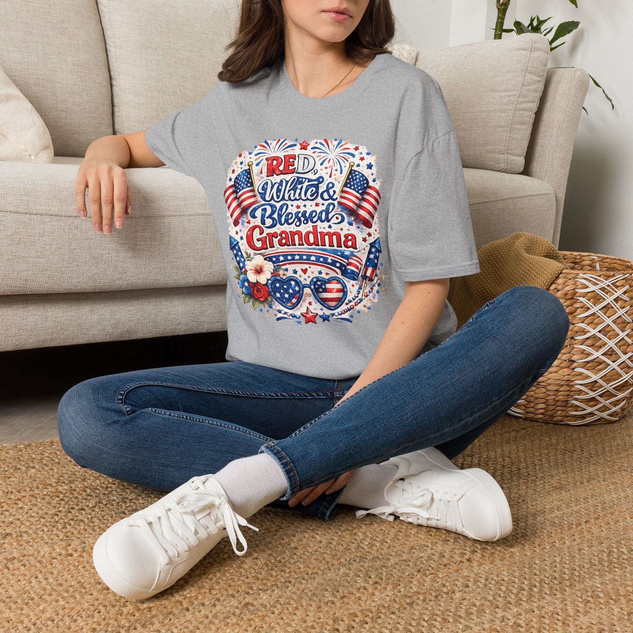 Red White & Blessed Grandma T-Shirt — Patriotic 4th of July Gift