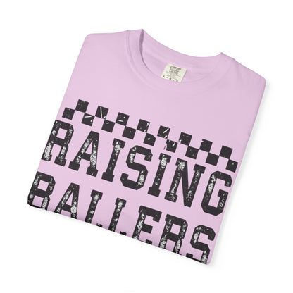 Raising Ballers T-Shirt — Vintage Checkerboard Kids Basketball Parent Tee