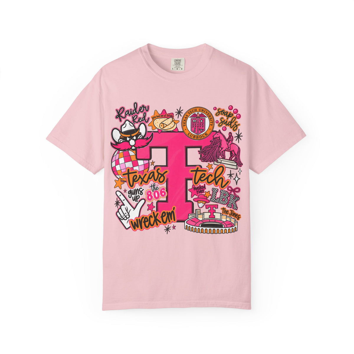 Texas Tech Collage T-Shirt — Red Raiders Icons & 'Wreck ’Em' Graphic