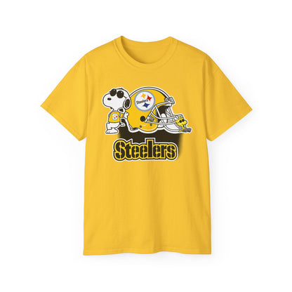 Steelers Snoopy Football Tee — Vintage Peanuts Helmet Tee