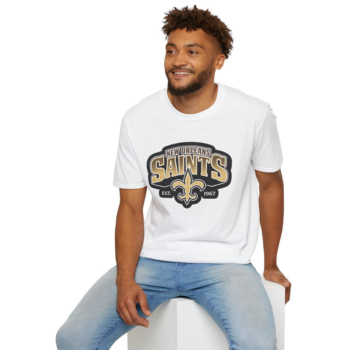 New Orleans Saints Logo T-Shirt — Vintage Fleur-de-Lis Football Tee