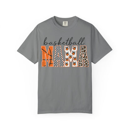 Basketball Mama T-Shirt — Leopard & Orange Pattern Mom Tee
