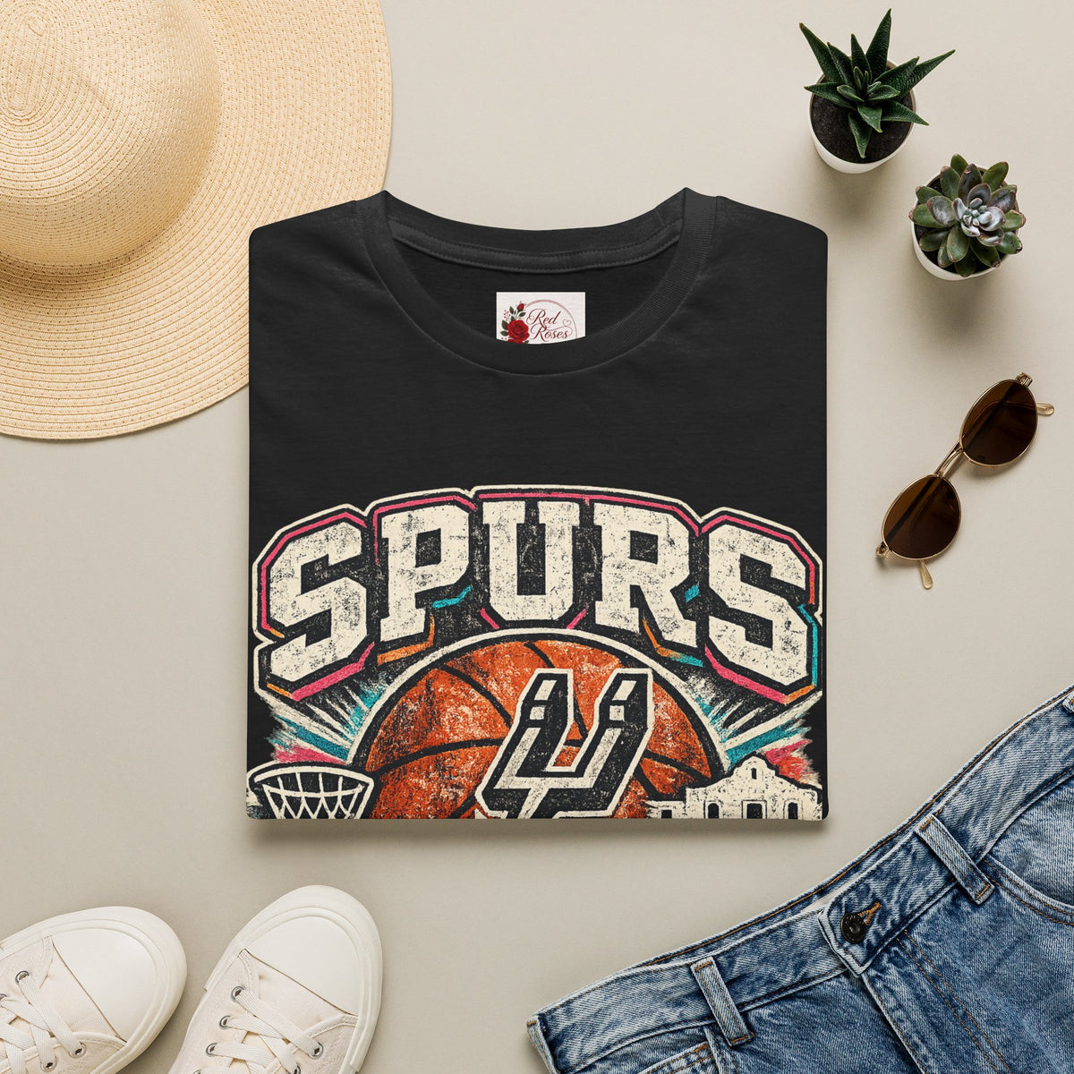 Spurs San Antonio Basketball T‑Shirt — Retro Texas City Pride