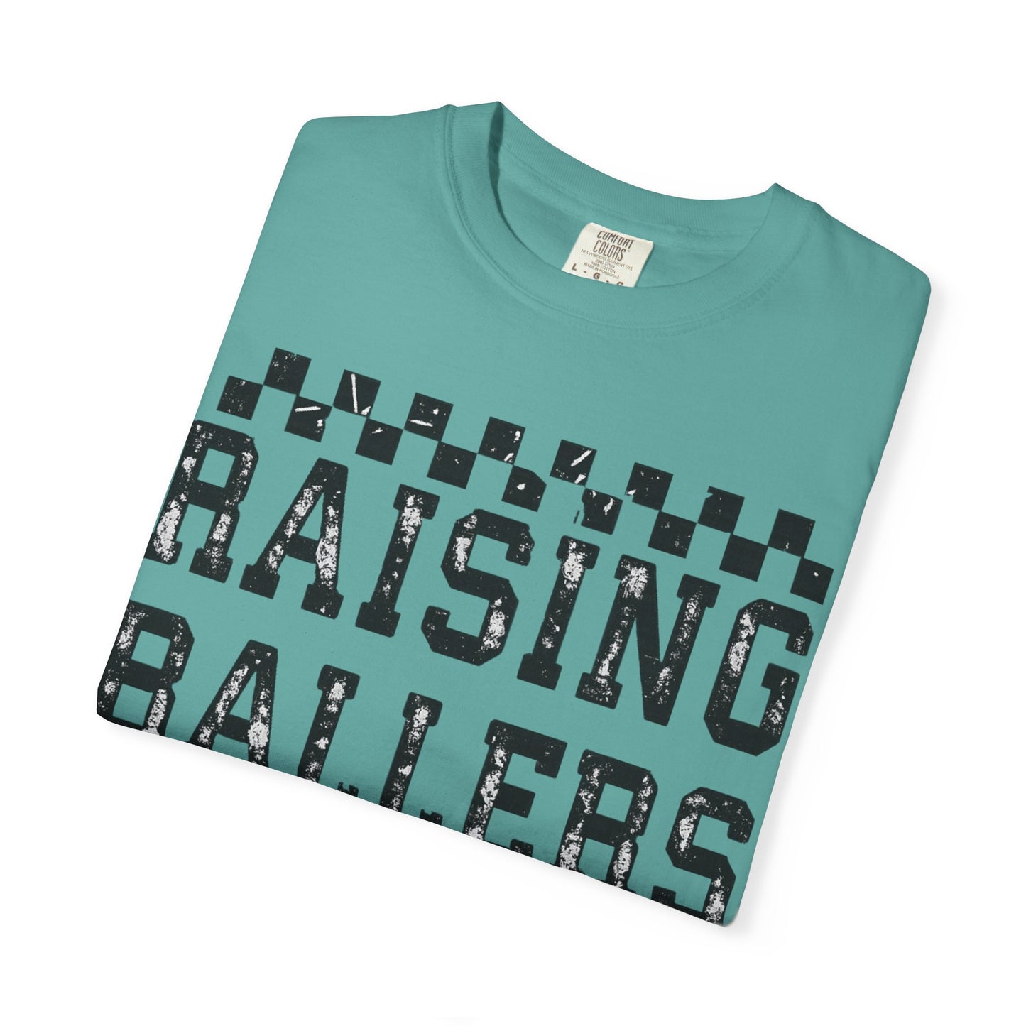 Raising Ballers T-Shirt — Vintage Checkerboard Kids Basketball Parent Tee