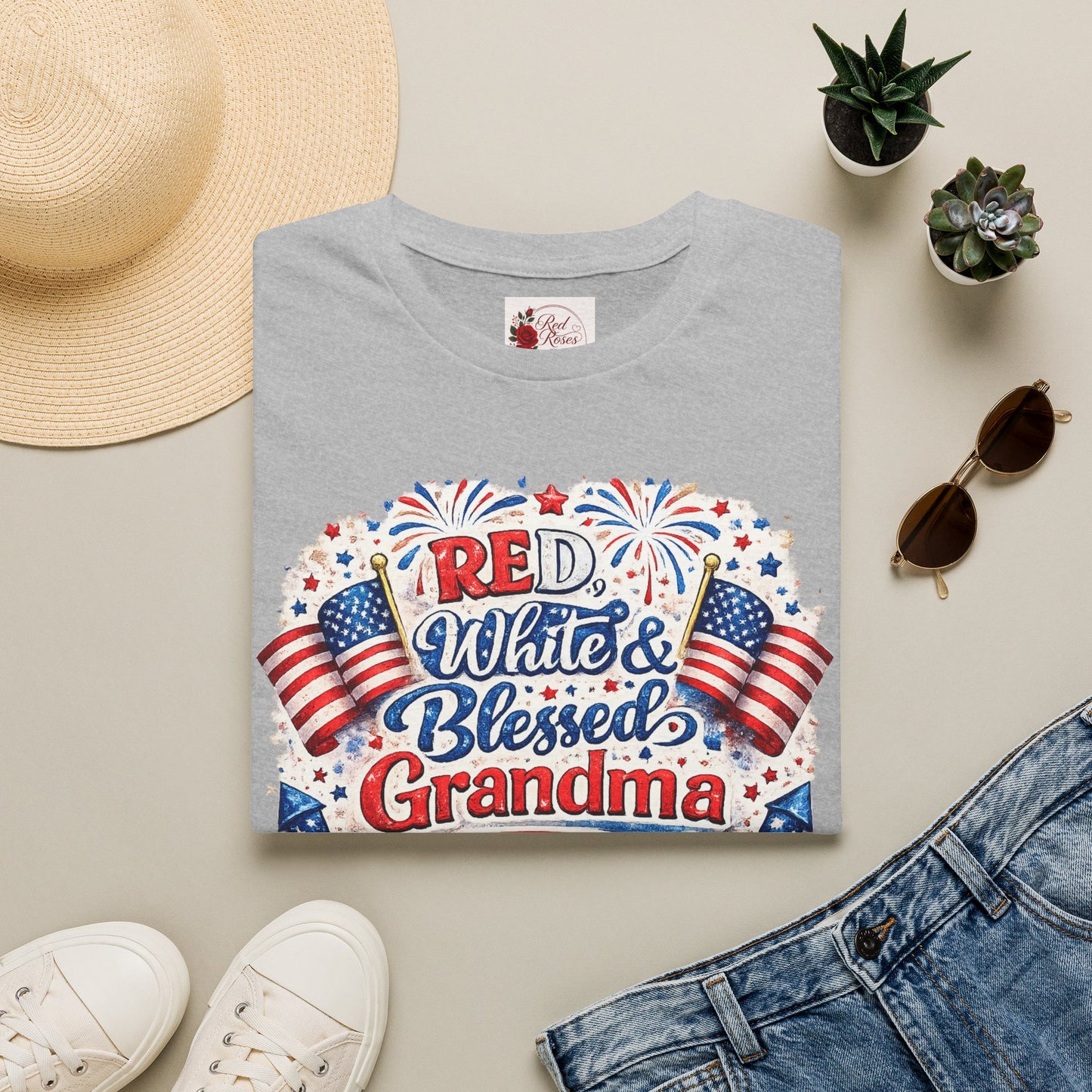 Red White & Blessed Grandma T-Shirt — Patriotic 4th of July Gift
