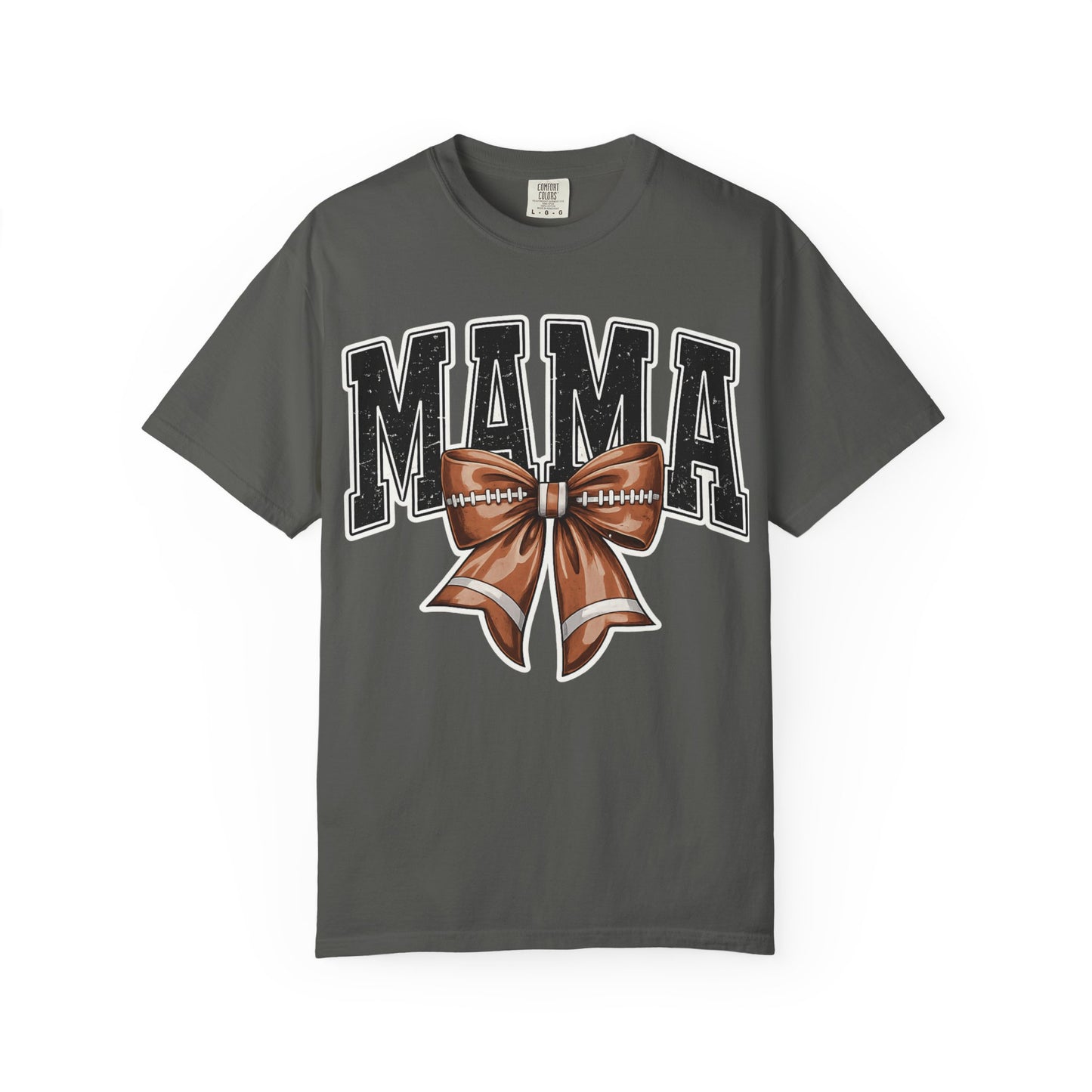 Mama Football Bow T-Shirt — Cute Mom Tailgate Tee for Game Day