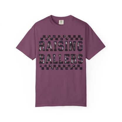 Raising Ballers T-Shirt — Vintage Checkerboard Kids Basketball Parent Tee