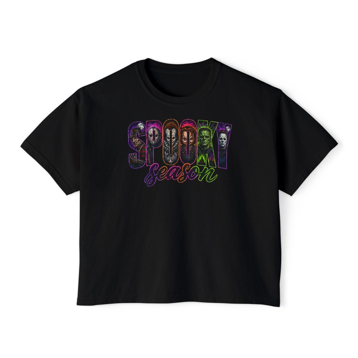 Spooky Season Boxy Tee – Halloween Graphic Women's Shirt
