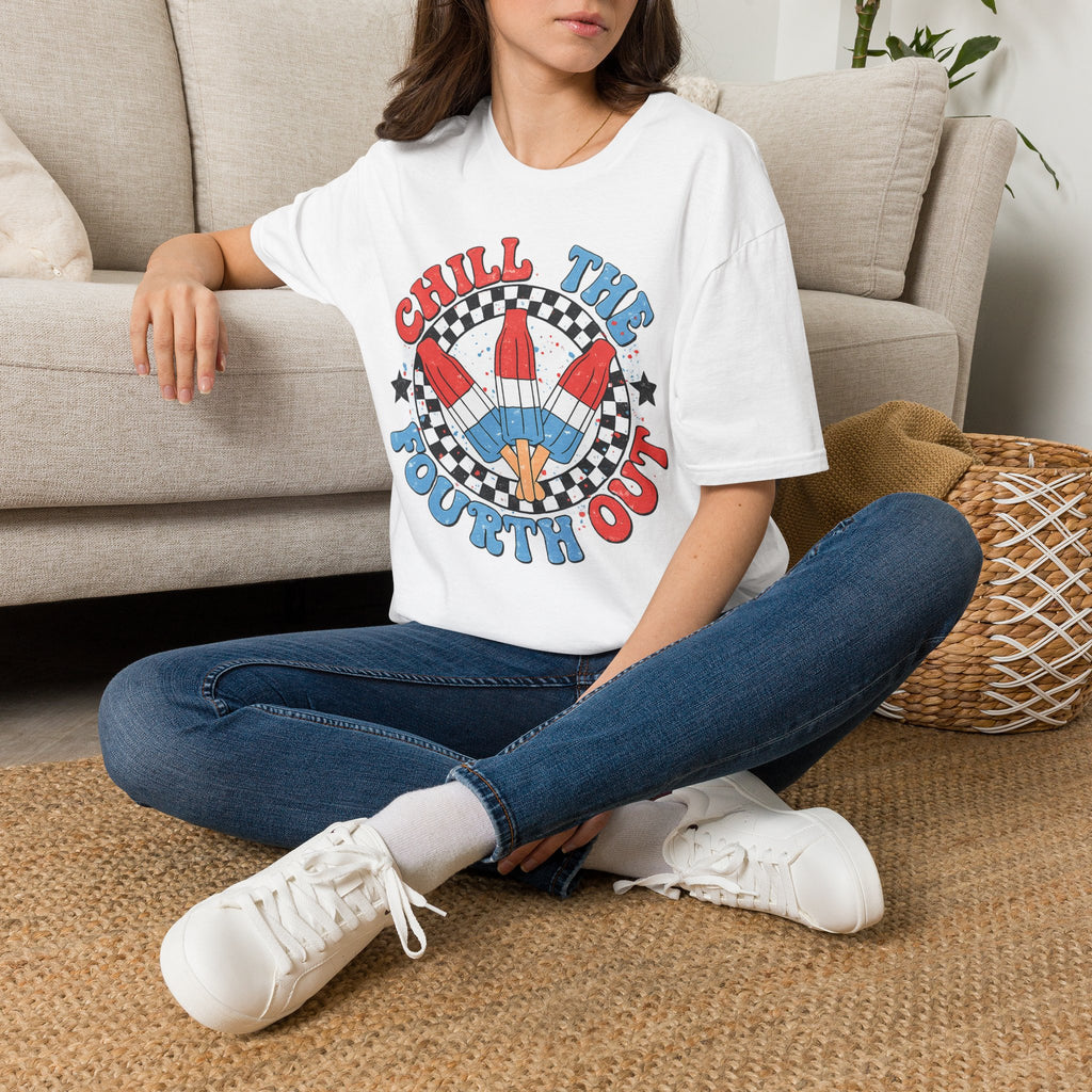 Chill the Fourth Out T‑Shirt — Retro Patriotic Firecracker Graphic Tee