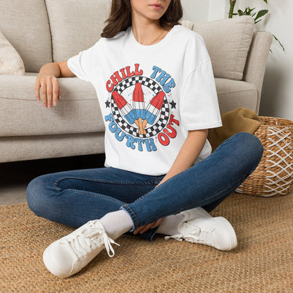 Chill the Fourth Out T‑Shirt — Retro Patriotic Firecracker Graphic Tee