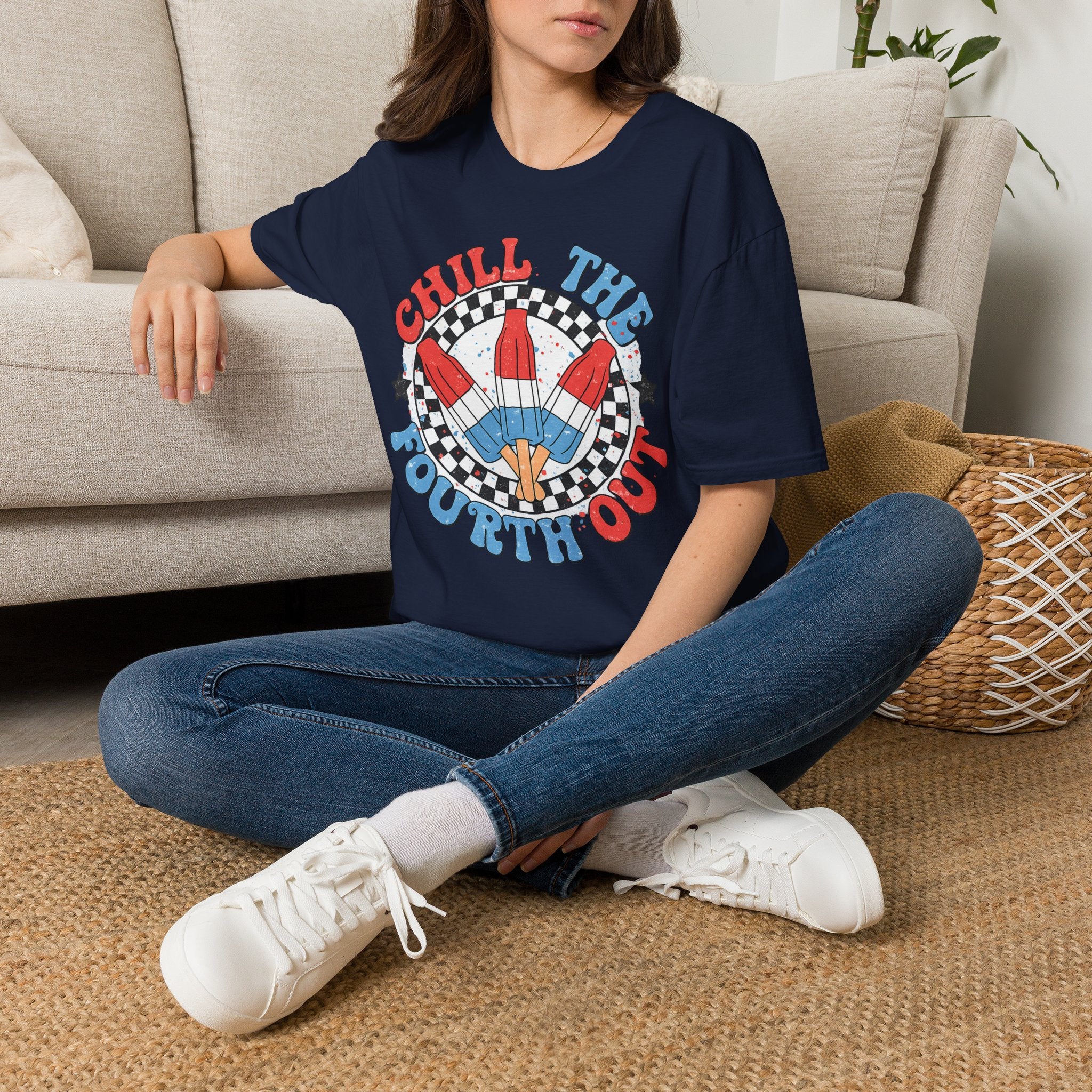 Chill the Fourth Out T‑Shirt — Retro Patriotic Firecracker Graphic Tee