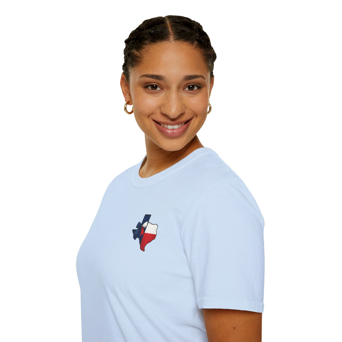 Texas Flag Outline T‑Shirt — Small Texas Map with Lone Star