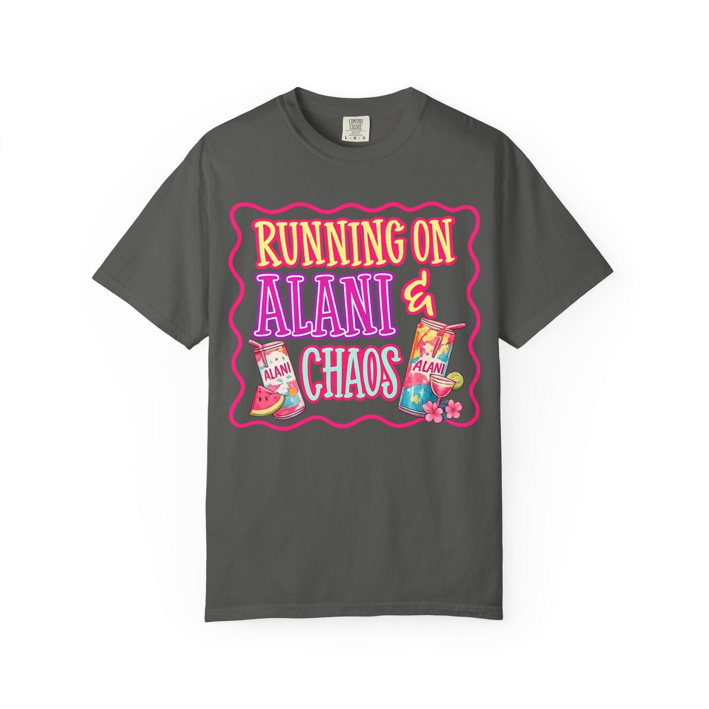T-Shirt — "Running on Alani & Chaos" Graphic Tee
