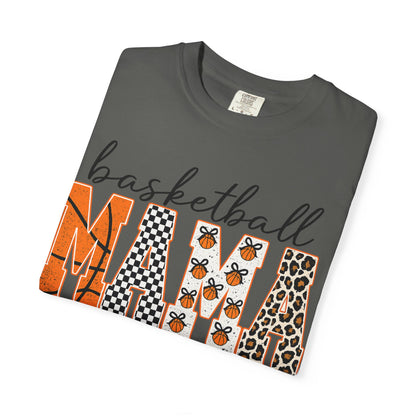 Basketball Mama T-Shirt — Leopard & Orange Pattern Mom Tee
