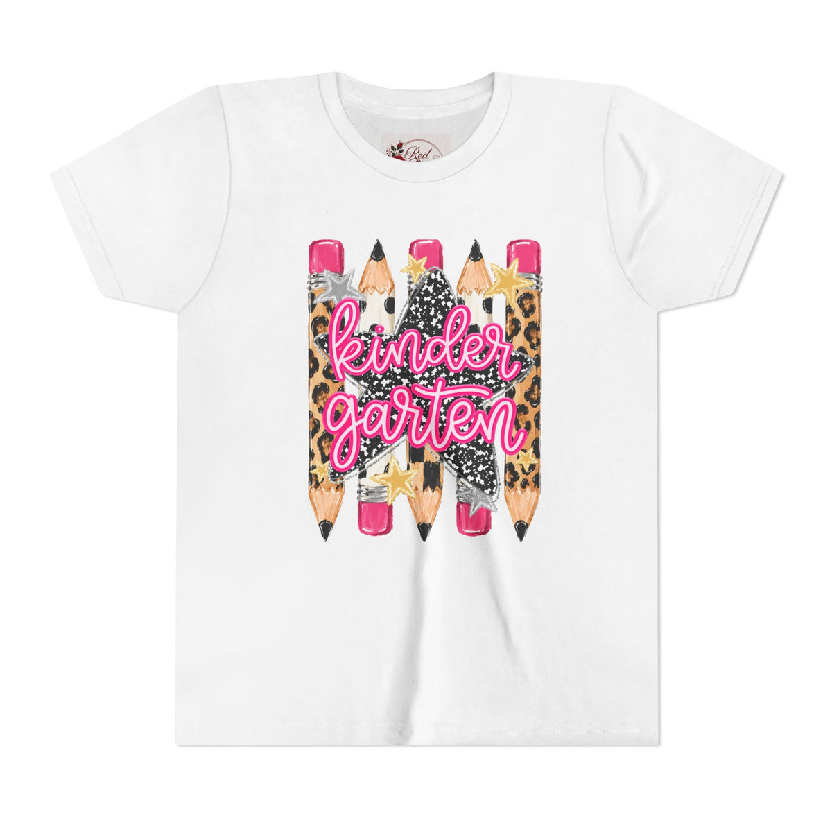 Kindergarten Leopard Pencil Youth T-Shirt