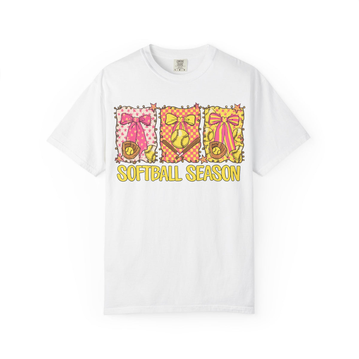 Softball Season T-Shirt — Cute Bow & Ball Graphic Tee