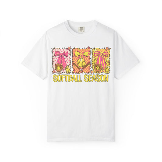 Softball Season T-Shirt — Cute Bow & Ball Graphic Tee