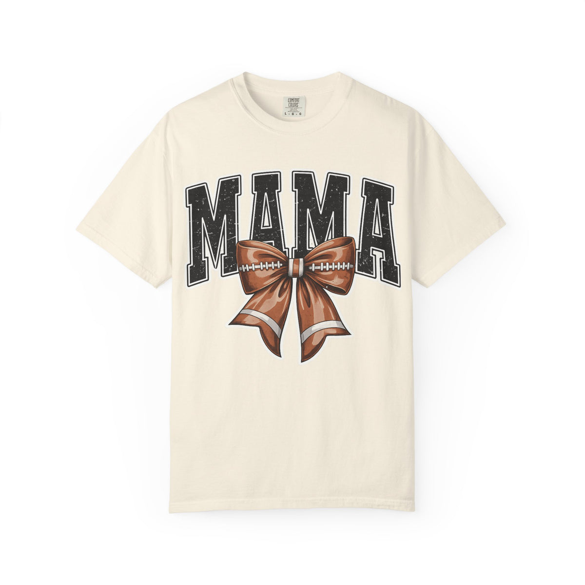 Mama Football Bow T-Shirt — Cute Mom Tailgate Tee for Game Day