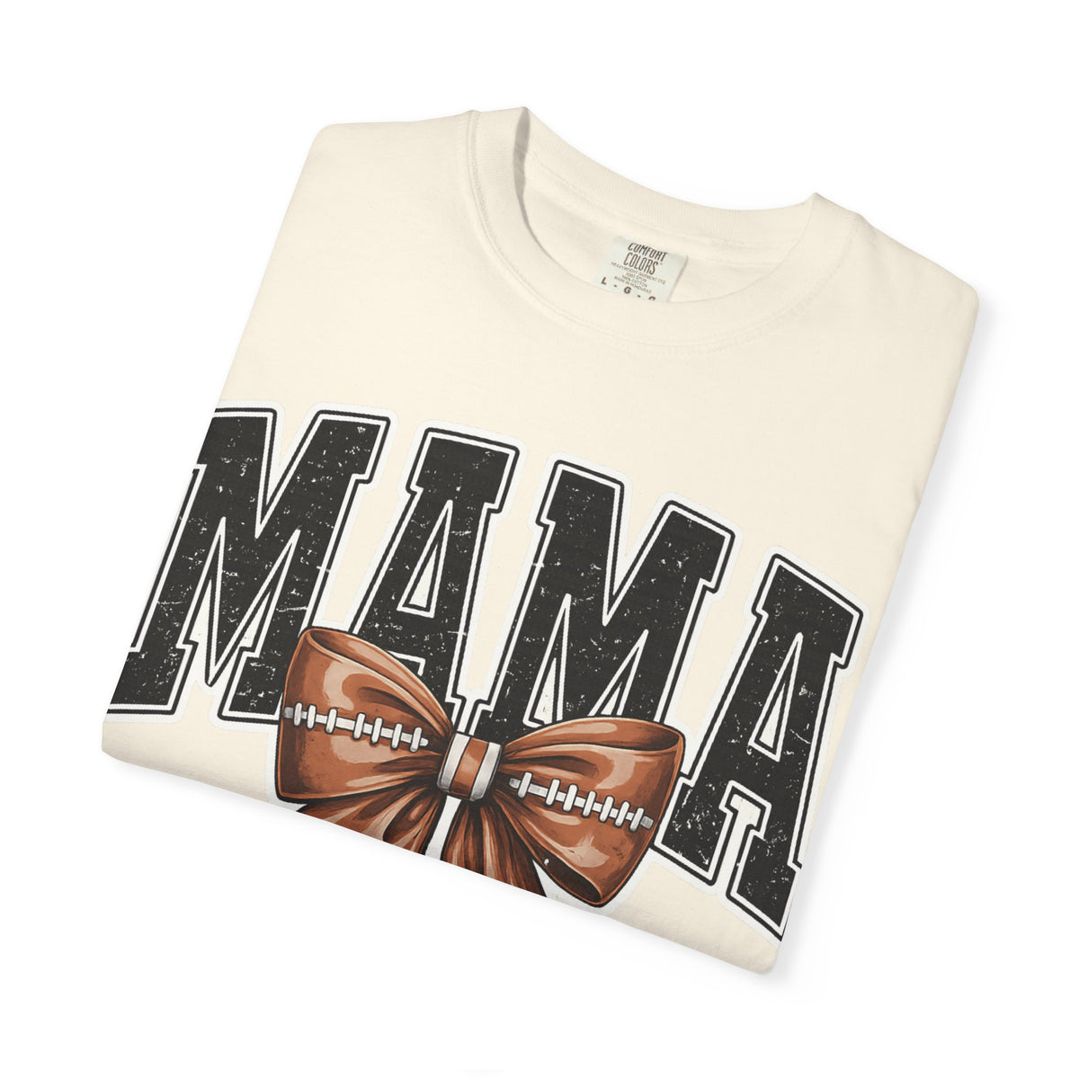 Mama Football Bow T-Shirt — Cute Mom Tailgate Tee for Game Day
