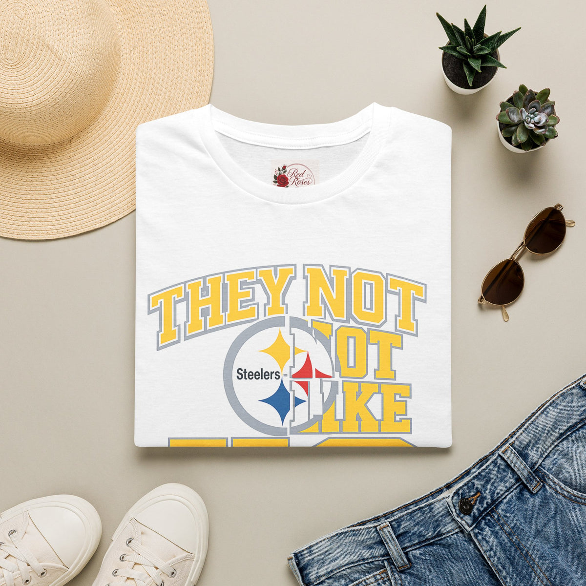 They Not Like Us Steelers T-Shirt — Vintage Yellow NFL Fan Tee