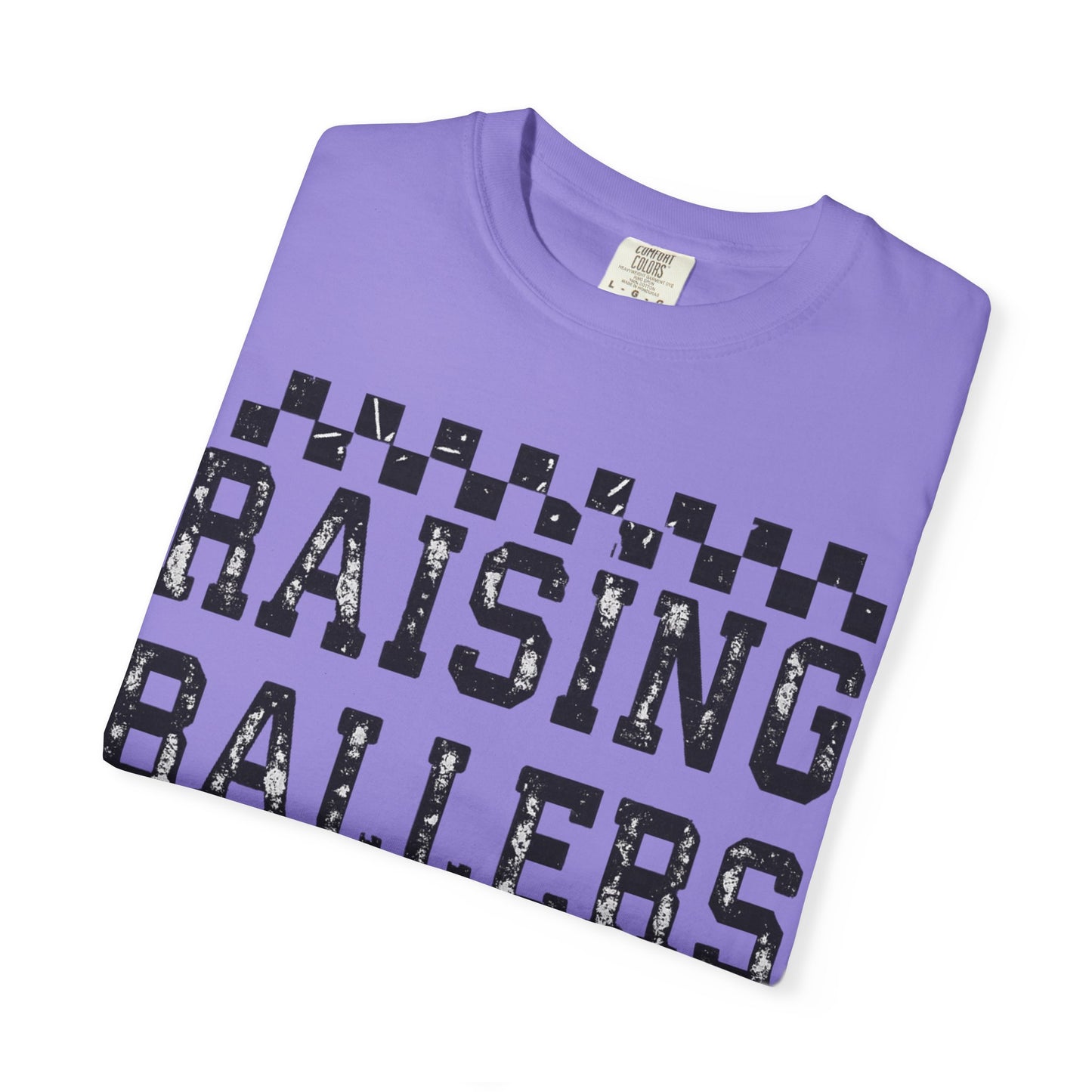 Raising Ballers T-Shirt — Vintage Checkerboard Kids Basketball Parent Tee