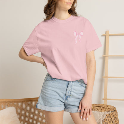 T-shirt — "Love Like Jesus" Pastel Cross & Bow Graphic