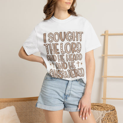 I Sought The Lord Christian T‑Shirt — Inspirational Faith Tee