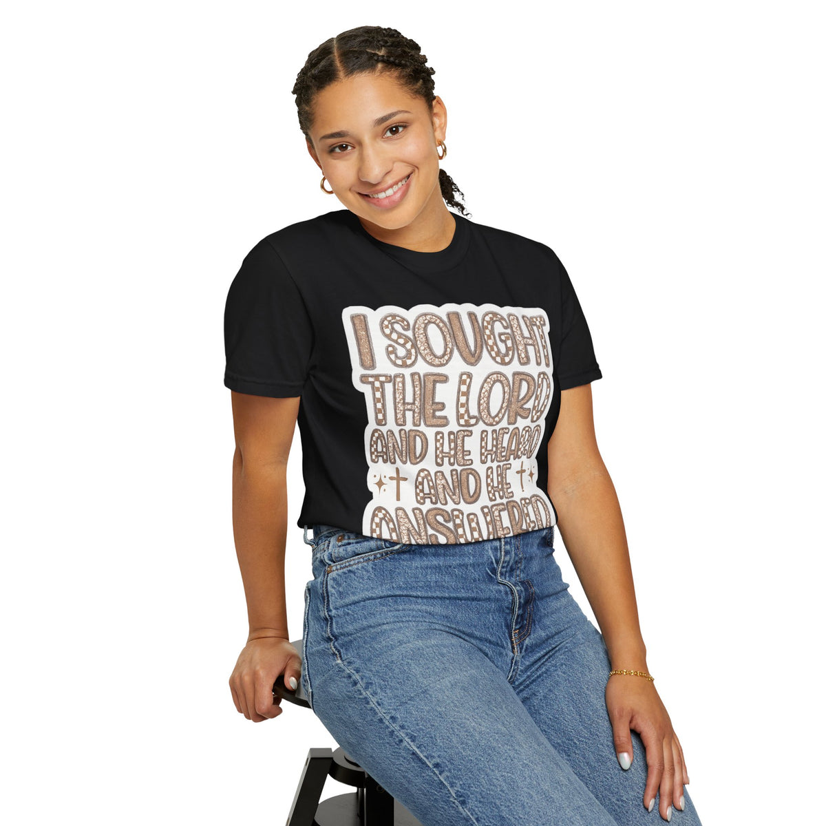 I Sought The Lord Christian T‑Shirt — Inspirational Faith Tee
