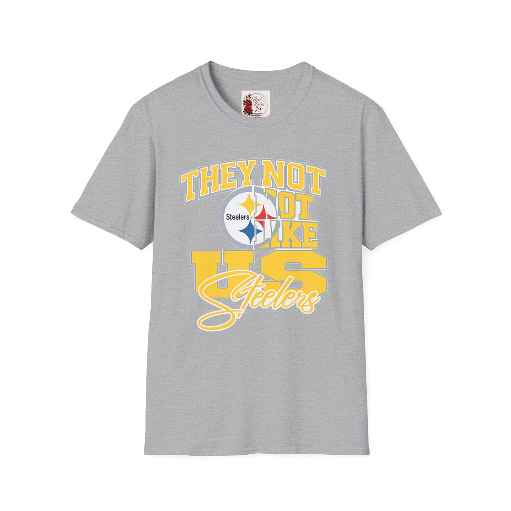 They Not Like Us Steelers T-Shirt — Vintage Yellow NFL Fan Tee
