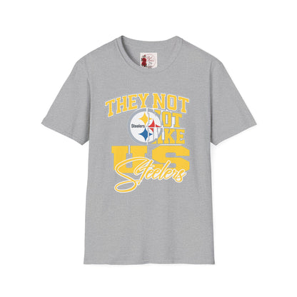 They Not Like Us Steelers T-Shirt — Vintage Yellow NFL Fan Tee