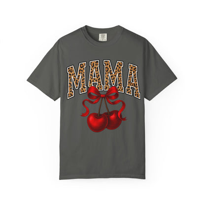 Mama Leopard Letters with Cherries T-Shirt