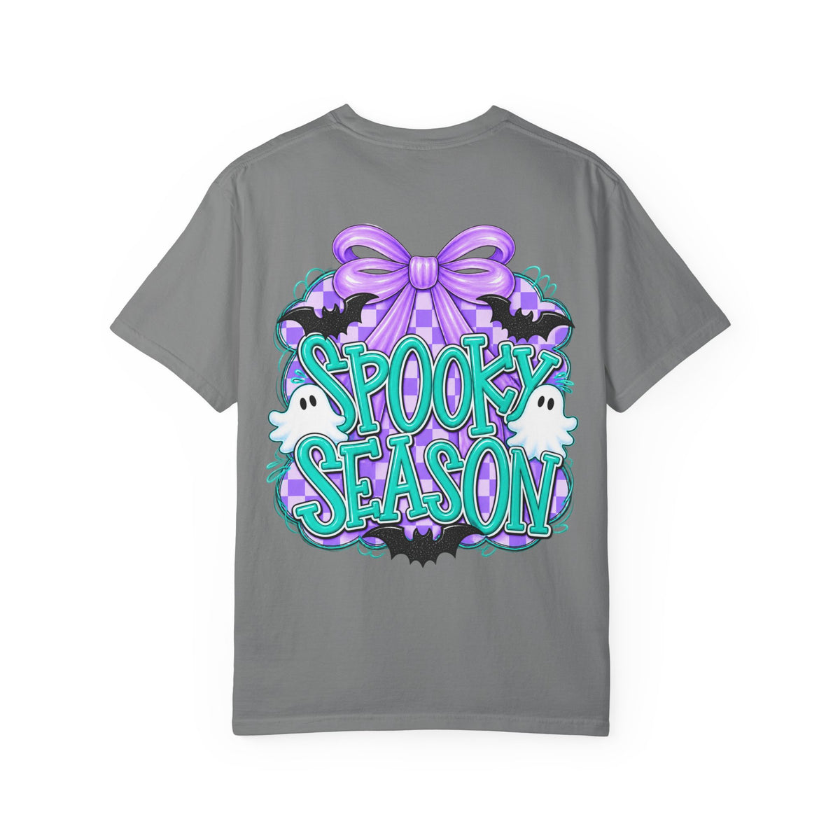 Spooky Season T-Shirt — Cute Purple Bow Ghosts Halloween Tee