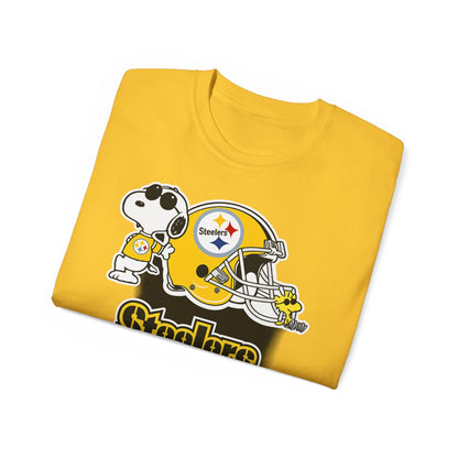 Steelers Snoopy Football Tee — Vintage Peanuts Helmet Tee