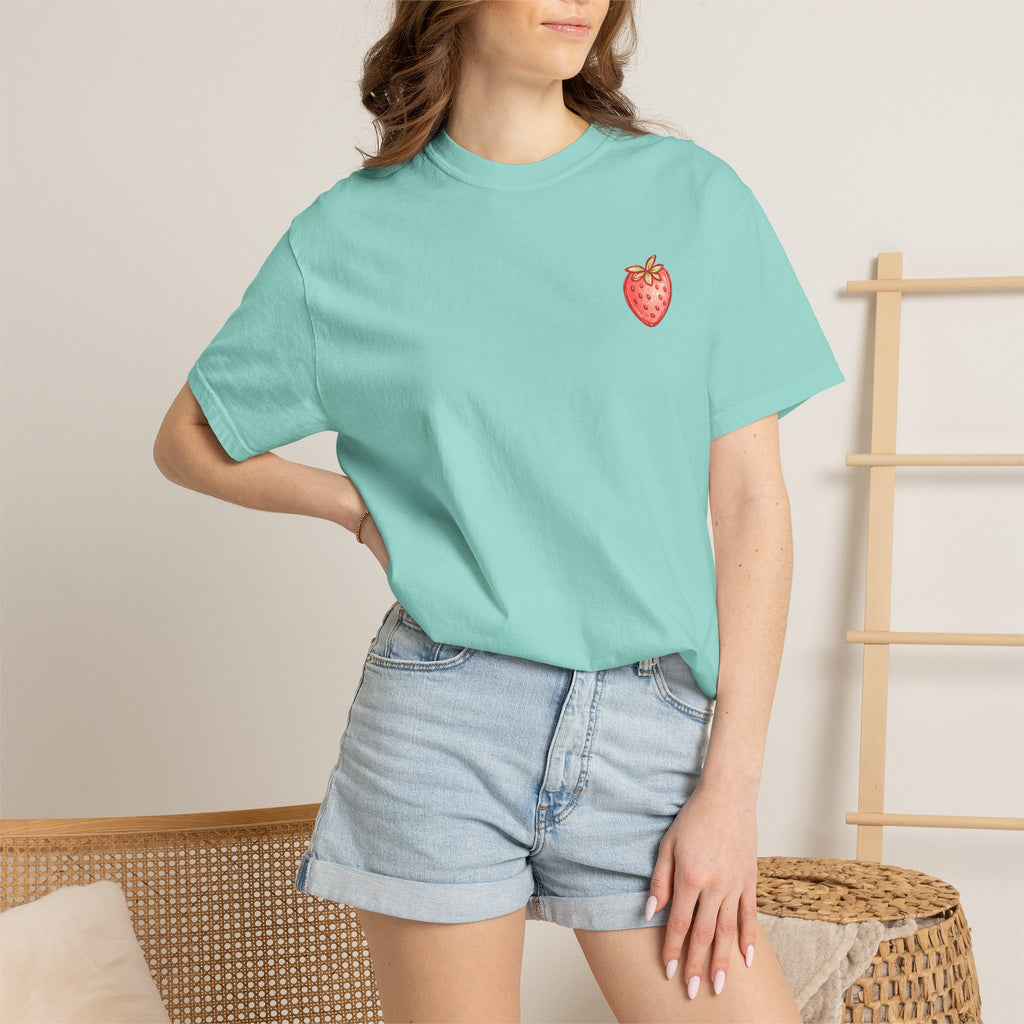 Strawberry Faith T-Shirt — "By Their Fruit You Will Know Them" (Matthew 7:16)