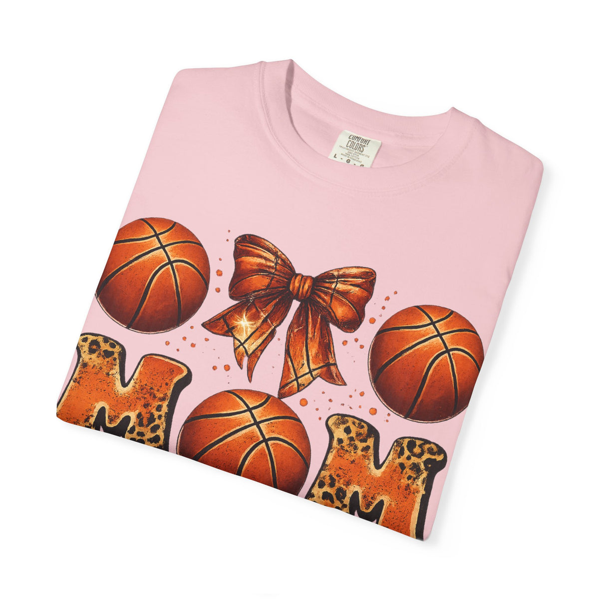 Basketball Mom T‑Shirt — Leopard Print Hoops Mother's Day Tee
