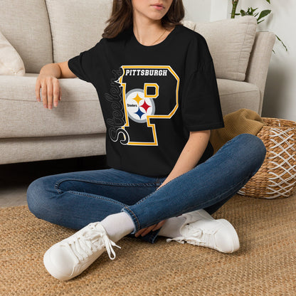 Pittsburgh Steelers P Letter T-Shirt – Retro Team Logo Tee