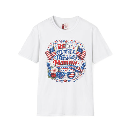 Red, White & Blessed Mamaw T-Shirt — Patriotic Grandma Tee